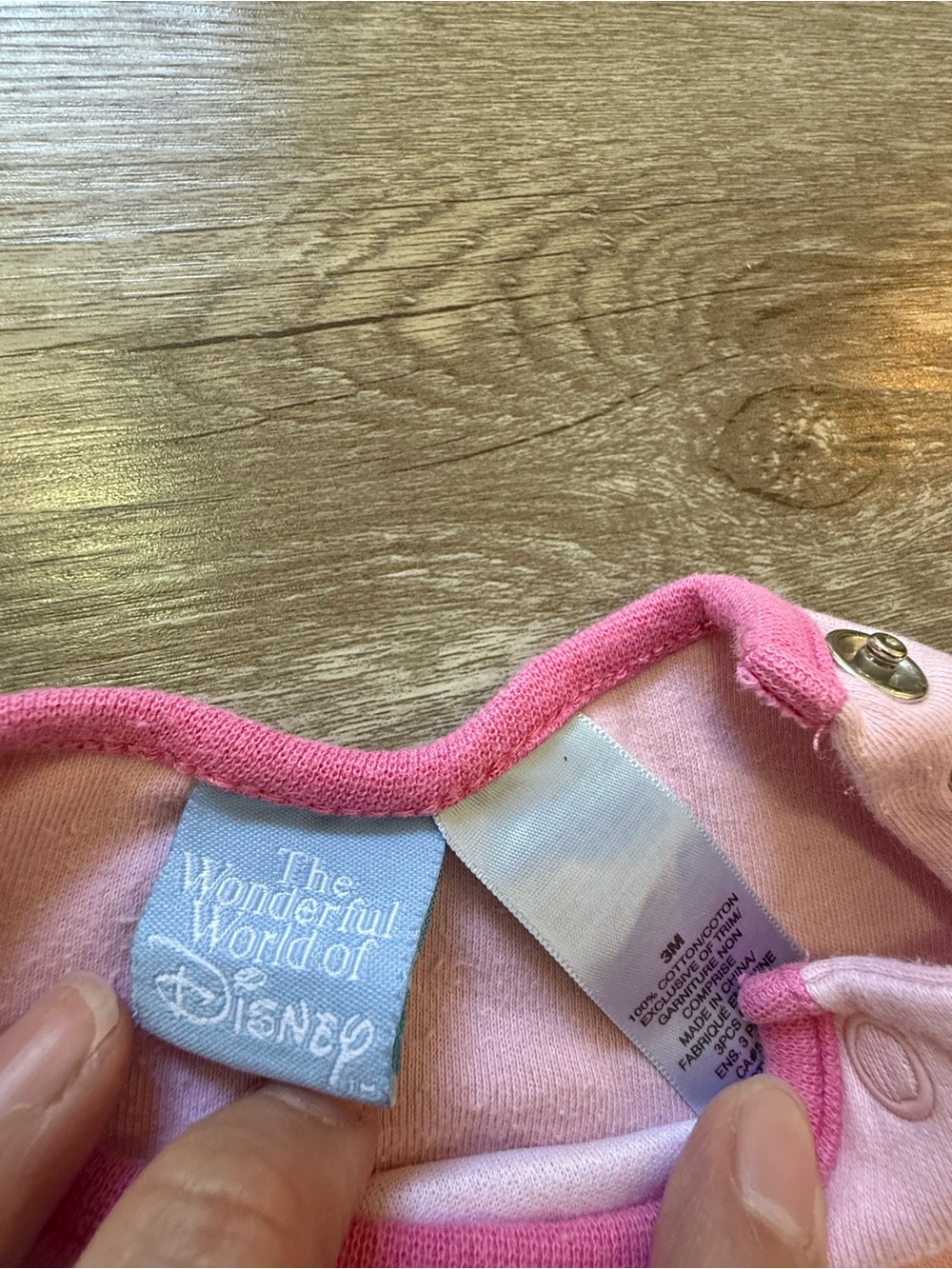 Disney Pink Minnie Mouse Embroidered Long-Sleeve One-Piece Bodysuit - Picture 3 of 3